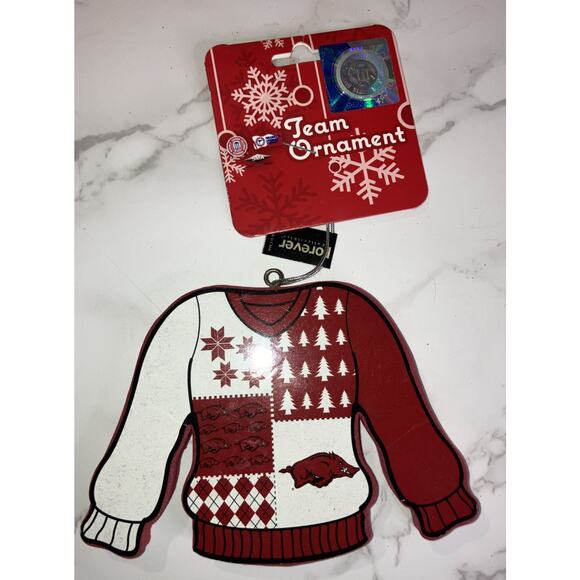 Arkansas Razorbacks Sweater Ornament NCAA Team Sports NWT - Picture 1 of 4